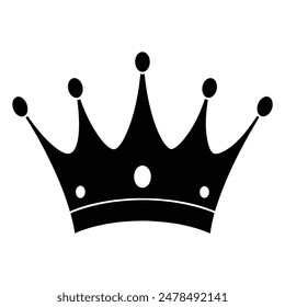 one crown silhouette vector illustration