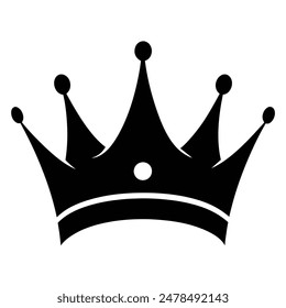 one crown silhouette vector illustration