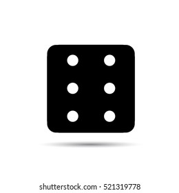 One cube - side with 6 black on white background