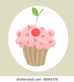 One cupcake with cherry