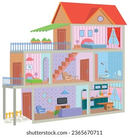 One cut cute cartoon house 