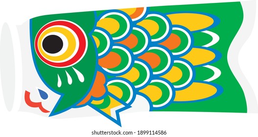 One cute green carp streamer