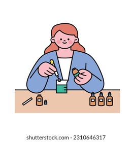 One day class workshop. People are learning new skills. Perfume improvement workshop.