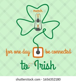 Für einen Tag verbunden mit dem Irischen, Drähte Shamrock, Elektrodesign, etc. Patricks Tag Vektorillustration Illustration