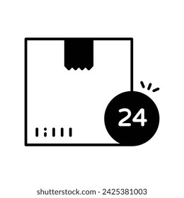 One day delivery icon vector strock illustration