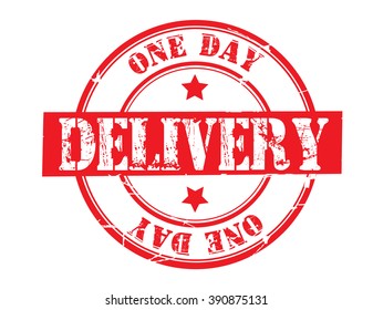 one day delivery on a white, vector illustration