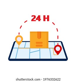 one day delivery order illustration vector graphic
