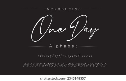 One Day Font Handwritten Signature  Brush Font Type Font lettering handwritten