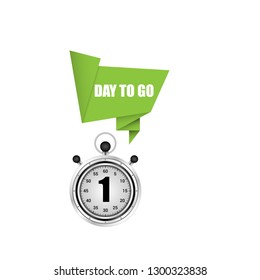 One day to go sticker,label.