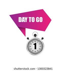 One day to go sticker,label.