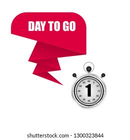 One day to go sticker,label.