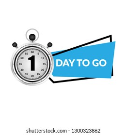 One day to go sticker,label.