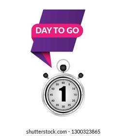 One day to go sticker,label.