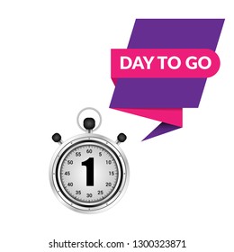 One day to go sticker,label.