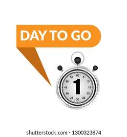 One day to go sticker,label.