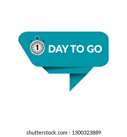 One day to go sticker,label.