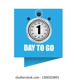 One day to go sticker,label.