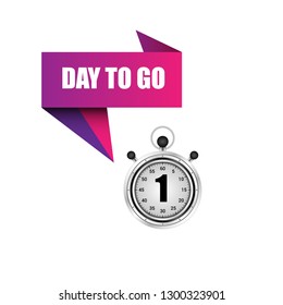 One day to go sticker,label.