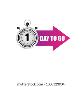 One day to go sticker,label.