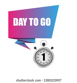 One day to go sticker,label.