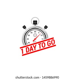 one day to go Time Label.vector illustration