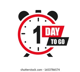 One day icons to go last countdown icon. Days go sale price offer promo deal timer, day only – stock vector