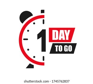 One day icons to go last countdown icon. Days go sale price offer promo deal timer, day only – vector
