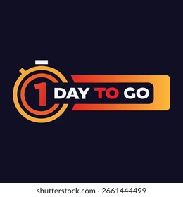 One Day Left Countdown Timer Vector