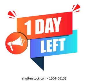 One Day Left Flat Design Stock Vector (Royalty Free) 1204408132 ...