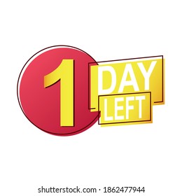 one day left sale countdown badge vector illustration design