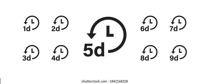 One day offer icon. Countdown sale symbol. 1 day shop logo in vector flat style.