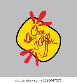 Un día Oferta Texto Etiqueta Etiqueta Icono de Precio Ilustración