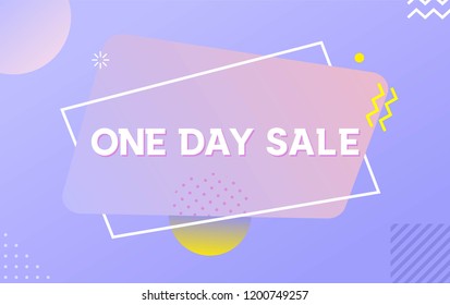 One day sale with abstract liquid backrgound, can use for, landing page, template, ui, web, mobile app, poster, banner, flyer, brochure, couppon