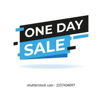 One day sale modern label badge. Vector illustration.