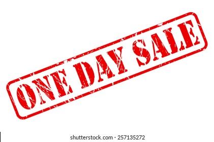 One Day Sale Red Stamp Text On White