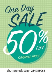 One Day Sale Sign 50 Off Stock Vector (Royalty Free) 234988066 ...