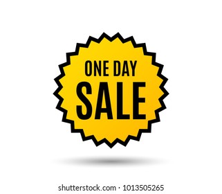 One day Sale. Special offer price sign. Advertising Discounts symbol. Star button. Graphic design element. Vector