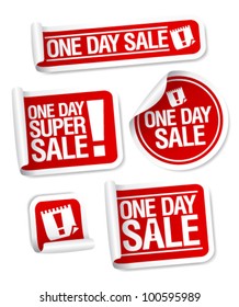 One Day Sale stickers set.