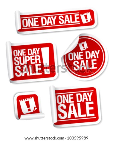 One Day Sale stickers set.