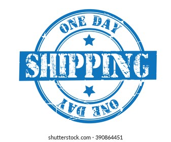 one day shipping on a white, vector illustration 