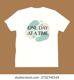 One Day At A Time Graphic Tee - Minimalist Abstract Design