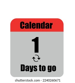 one days to gocountdown badge with calendar