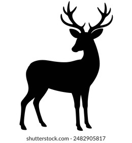  Eine Hirsch-Silhouetten-Vektorillustration