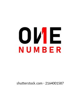 ONE design vector logo with the number one on the letter N
