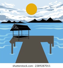 eine meiner Gestaltungsarbeiten war eine Strandlandschaft, die für digitale und gedruckte Medien genutzt werden kann,