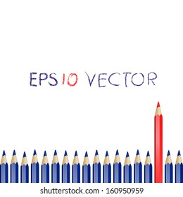 One different pencil standing out.