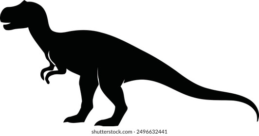One Dinosaue Vector Silhouette Illustration