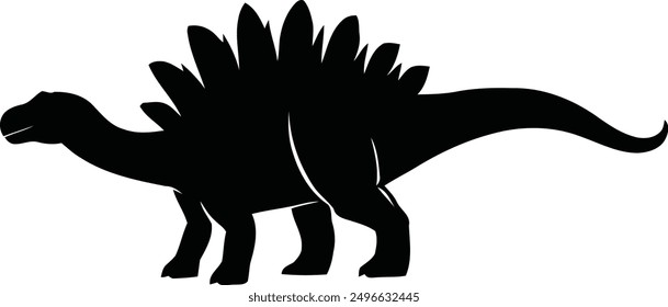 One Dinosaue Vector Silhouette Illustration