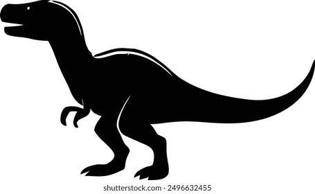 One Dinosaue Vector Silhouette Illustration