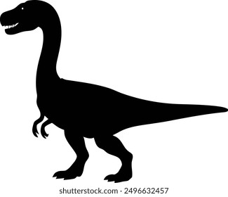 One Dinosaue Vector Silhouette Illustration